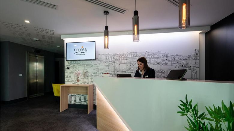 <b>Nemea Appart Hotel Paris Levallois Lobby</b>. Images powered by <a href="https://iceportal.shijigroup.com/" title="IcePortal" target="_blank">IcePortal</a>.