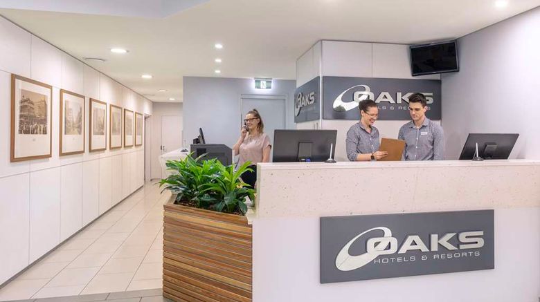 <b>Oaks Brisbane Festival Suites Lobby</b>. Images powered by <a href="https://iceportal.shijigroup.com/" title="IcePortal" target="_blank">IcePortal</a>.