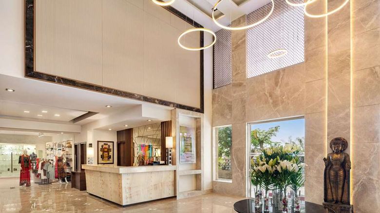 <b>Ramada by Wyndham Jaipur North Lobby</b>. Images powered by <a href="https://iceportal.shijigroup.com/" title="IcePortal" target="_blank">IcePortal</a>.