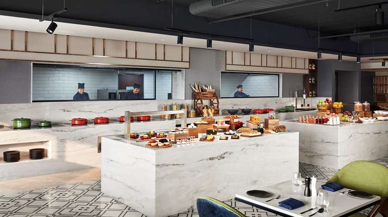 <b>Hyatt Place Vadodara Restaurant</b>. Images powered by <a href="https://iceportal.shijigroup.com/" title="IcePortal" target="_blank">IcePortal</a>.
