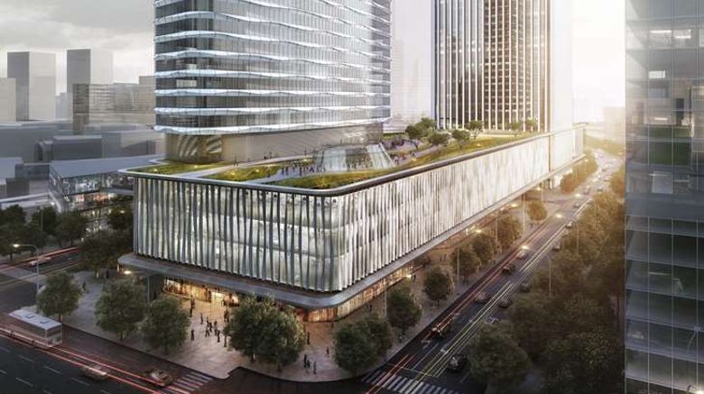 <b>Shangri-La Qiantan, Shanghai Exterior</b>. Images powered by <a href="https://iceportal.shijigroup.com/" title="IcePortal" target="_blank">IcePortal</a>.