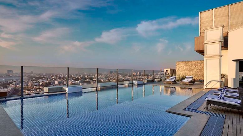 <b>DoubleTree Hilton Gurugram Baani Square Pool</b>. Images powered by <a href="https://iceportal.shijigroup.com/" title="IcePortal" target="_blank">IcePortal</a>.