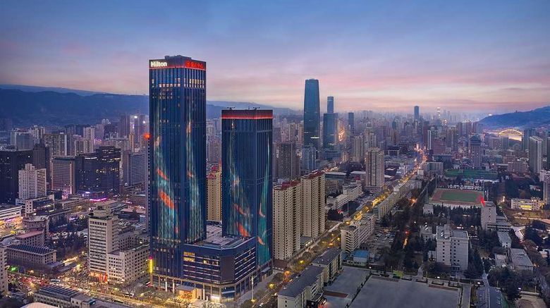 <b>Hilton Lanzhou City Center Exterior</b>. Images powered by <a href="https://iceportal.shijigroup.com/" title="IcePortal" target="_blank">IcePortal</a>.