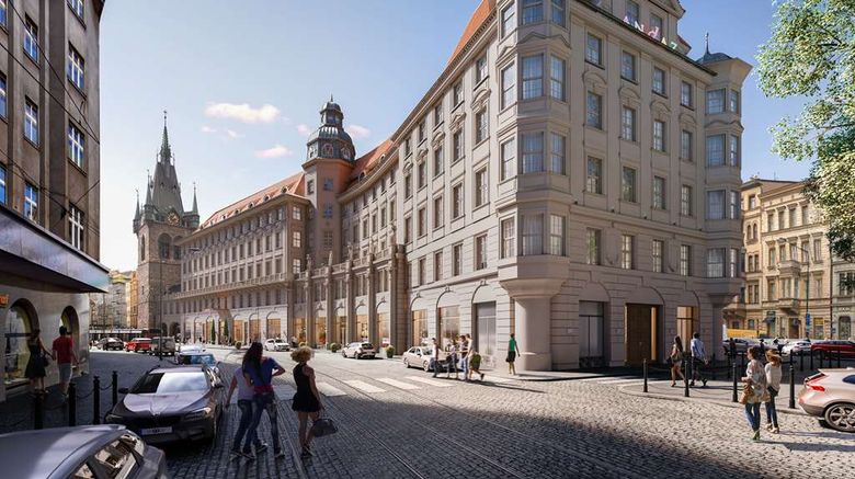 Andaz Prague Exterior. Images powered by <a href="https://iceportal.shijigroup.com" target="_blank" rel="noopener">Ice Portal</a>.