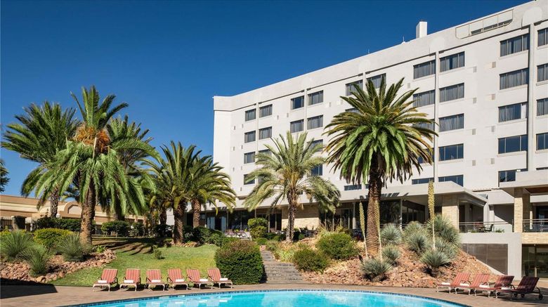 Moevenpick Hotel Windhoek Exterior. Images powered by <a href="https://iceportal.shijigroup.com" target="_blank" rel="noopener">Ice Portal</a>.