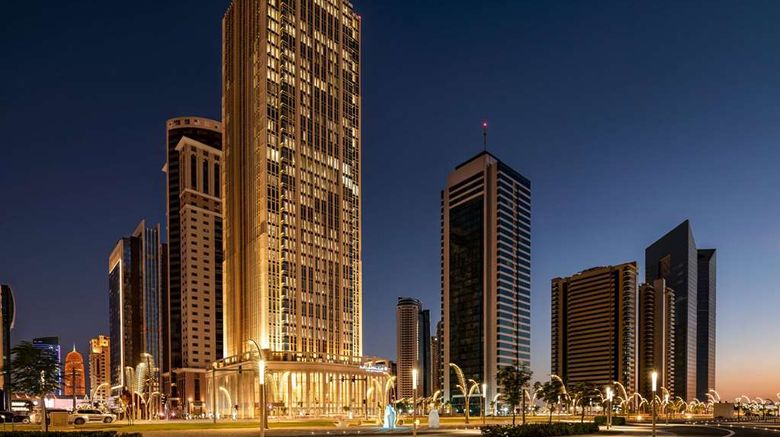 <b>Wyndham Grand Doha West Bay Beach Exterior</b>. Images powered by <a href="https://iceportal.shijigroup.com/" title="IcePortal" target="_blank">IcePortal</a>.