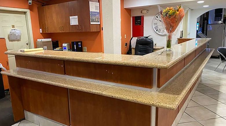 Travelodge by Wyndham Lackland AFB North Lobby. Images powered by <a href="https://iceportal.shijigroup.com" target="_blank" rel="noopener">Ice Portal</a>.