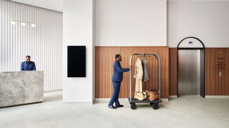 <b>Hyatt House London Stratford Lobby</b>. Images powered by <a href="https://iceportal.shijigroup.com/" title="IcePortal" target="_blank">IcePortal</a>.