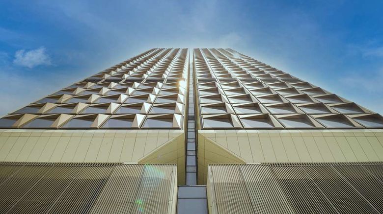 <b>Grand Hyatt Gurgaon Exterior</b>. Images powered by <a href="https://iceportal.shijigroup.com/" title="IcePortal" target="_blank">IcePortal</a>.