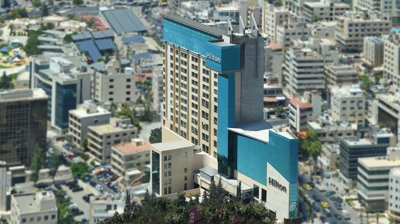 <b>Hilton Amman Exterior</b>. Images powered by <a href="https://iceportal.shijigroup.com/" title="IcePortal" target="_blank">IcePortal</a>.