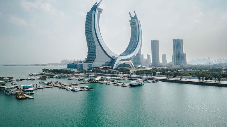 Raffles Doha Exterior. Images powered by <a href="https://iceportal.shijigroup.com" target="_blank" rel="noopener">Ice Portal</a>.