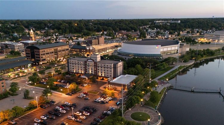 Wyndham Moline on John Deere Commons Exterior