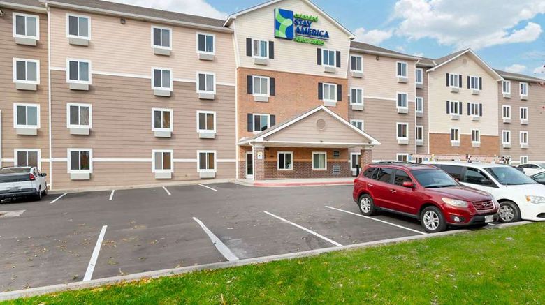 Extended Stay America Select Stadium Exterior. Images powered by <a href="https://iceportal.shijigroup.com" target="_blank" rel="noopener">Ice Portal</a>.
