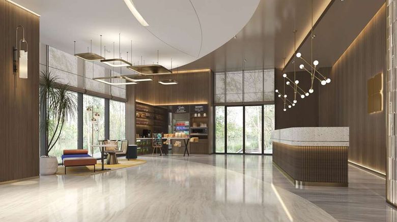 <b>Hilton Garden Inn Hangzhou Xiaoshan Lobby</b>. Images powered by <a href="https://iceportal.shijigroup.com/" title="IcePortal" target="_blank">IcePortal</a>.