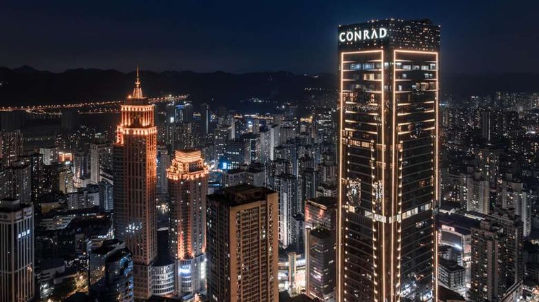 <b>Conrad Chongqing Exterior</b>. Images powered by <a href="https://iceportal.shijigroup.com/" title="IcePortal" target="_blank">IcePortal</a>.