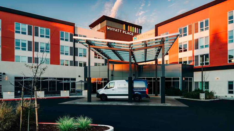 Hyatt Place Sacramento Intl Airport Exterior. Images powered by <a href="https://iceportal.shijigroup.com" target="_blank" rel="noopener">Ice Portal</a>.