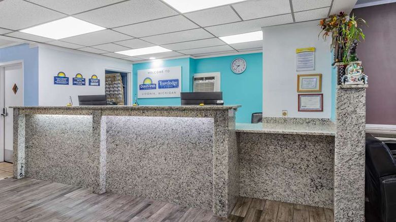 <b>Travelodge by Wyndham Livonia-Detroit Lobby</b>. Images powered by <a href="https://iceportal.shijigroup.com/" title="IcePortal" target="_blank">IcePortal</a>.