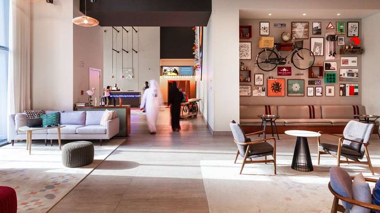 <b>Rove Downtown Dubai Lobby</b>. Images powered by <a href="https://iceportal.shijigroup.com/" title="IcePortal" target="_blank">IcePortal</a>.