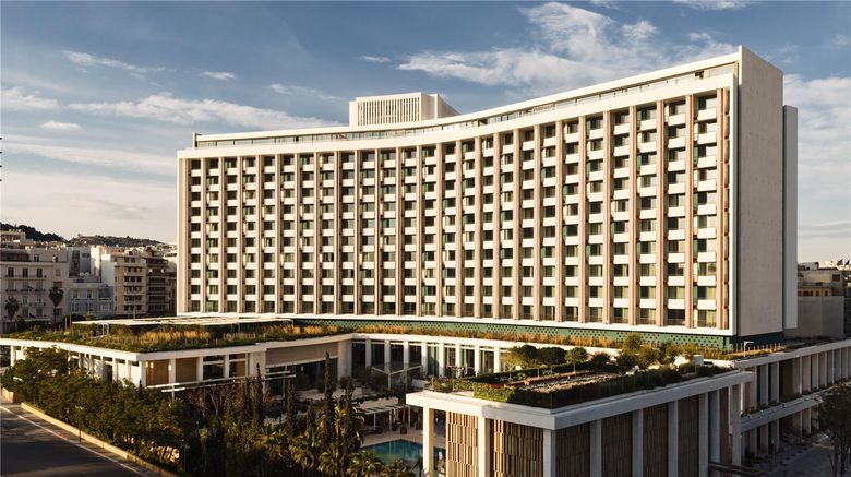 Conrad Athens Exterior. Images powered by <a href="https://iceportal.shijigroup.com" target="_blank" rel="noopener">Ice Portal</a>.