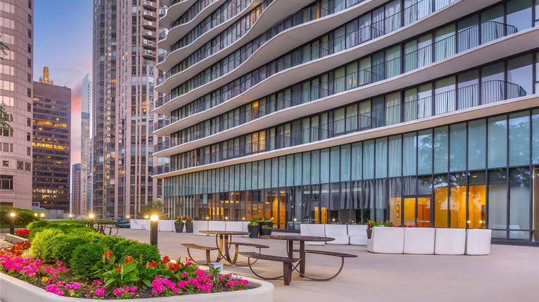 Radisson Blu Aqua Hotel Exterior. Images powered by <a href="https://iceportal.shijigroup.com" target="_blank" rel="noopener">Ice Portal</a>.