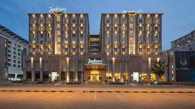 <b>Radisson Hotel Muscat Panorama Exterior</b>. Images powered by <a href="https://iceportal.shijigroup.com/" title="IcePortal" target="_blank">IcePortal</a>.