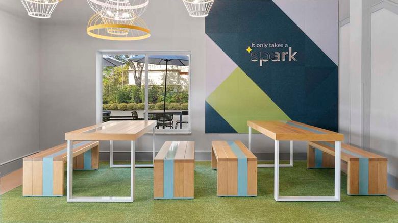 <b>Spark by Hilton Orlando near SeaWorld Lobby</b>. Images powered by <a href="https://iceportal.shijigroup.com/" title="IcePortal" target="_blank">IcePortal</a>.