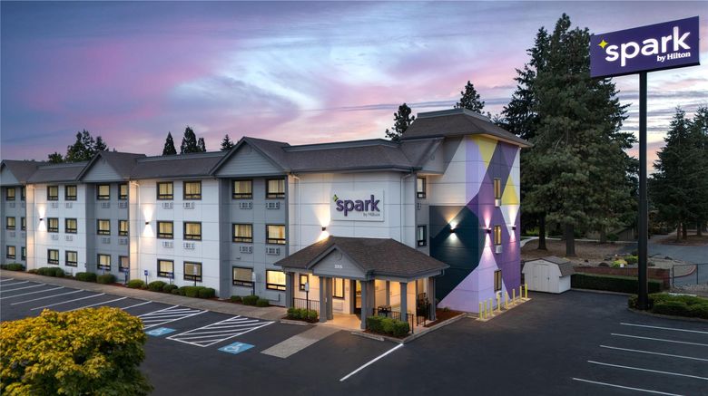 <b>Spark by Hilton Springfield Eugene Exterior</b>. Images powered by <a href="https://iceportal.shijigroup.com/" title="IcePortal" target="_blank">IcePortal</a>.