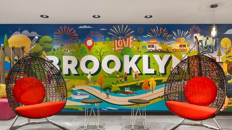 <b>Tru by Hilton Brooklyn Lobby</b>. Images powered by <a href="https://iceportal.shijigroup.com/" title="IcePortal" target="_blank">IcePortal</a>.
