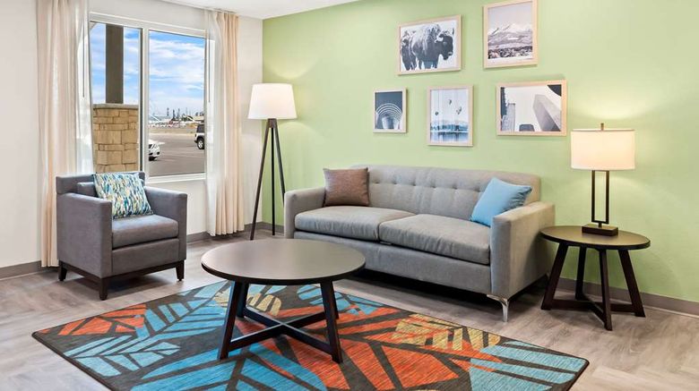 <b>WoodSpring Suites Denver Commerce City Lobby</b>. Images powered by <a href="https://iceportal.shijigroup.com/" title="IcePortal" target="_blank">IcePortal</a>.