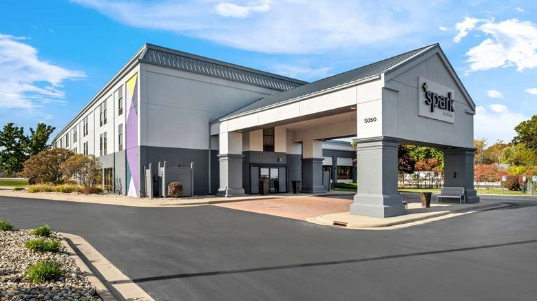 Spark Hilton Stevensville Exterior. Images powered by <a href="https://iceportal.shijigroup.com" target="_blank" rel="noopener">Ice Portal</a>.