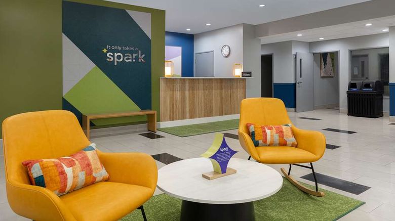 <b>Spark by Hilton Evansville East IN Lobby</b>. Images powered by <a href="https://iceportal.shijigroup.com/" title="IcePortal" target="_blank">IcePortal</a>.