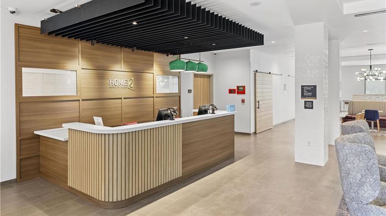<b>Home2 Suites Riverside Downtown Lobby</b>. Images powered by <a href="https://iceportal.shijigroup.com/" title="IcePortal" target="_blank">IcePortal</a>.
