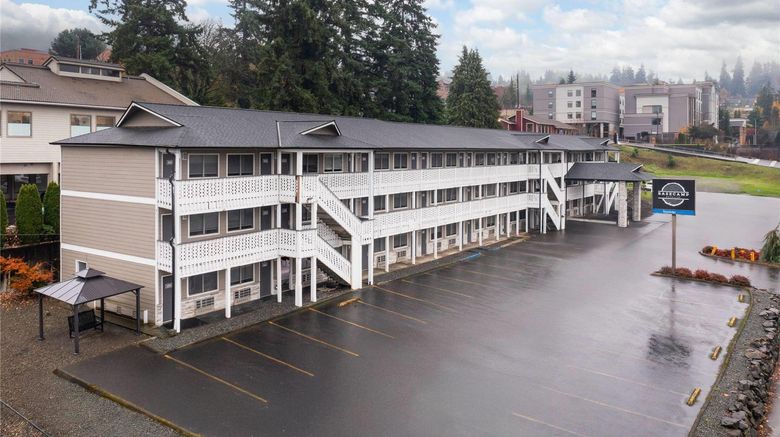 <b>Basecamp Puyallup-Travelodge by Wyndham Exterior</b>. Images powered by <a href="https://iceportal.shijigroup.com/" title="IcePortal" target="_blank">IcePortal</a>.