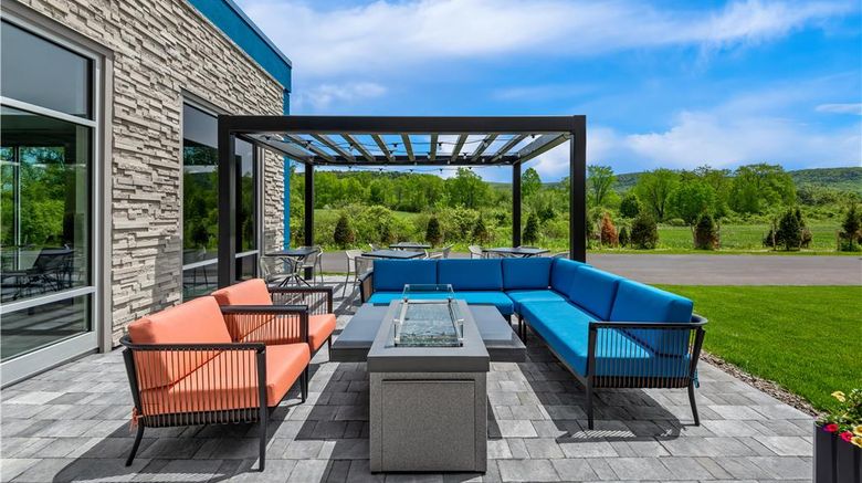 <b>Hampton Inn Cooperstown Exterior</b>. Images powered by <a href="https://iceportal.shijigroup.com/" title="IcePortal" target="_blank">IcePortal</a>.