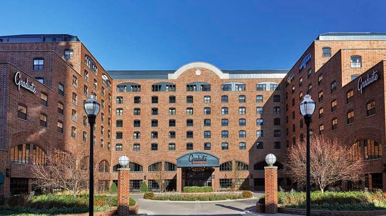 <b>Graduate by Hilton Minneapolis Exterior</b>. Images powered by <a href="https://iceportal.shijigroup.com/" title="IcePortal" target="_blank">IcePortal</a>.