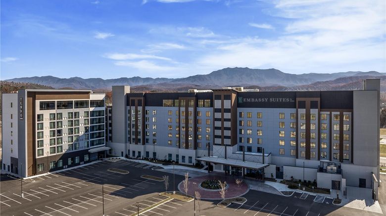 Embassy Suites Pigeon Forge Exterior. Images powered by <a href="https://iceportal.shijigroup.com" target="_blank" rel="noopener">Ice Portal</a>.
