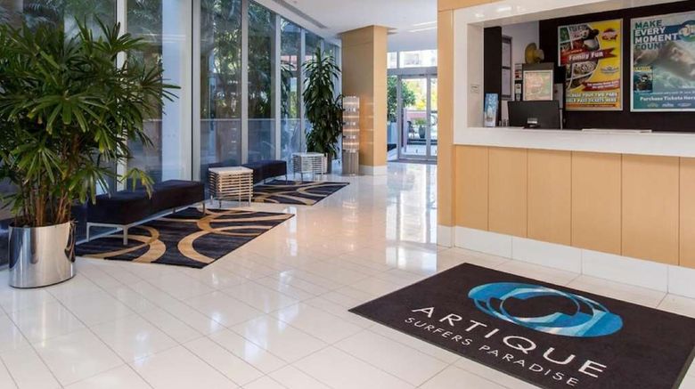 <b>Artique Resort - Surfers Paradise Lobby</b>. Images powered by <a href="https://iceportal.shijigroup.com/" title="IcePortal" target="_blank">IcePortal</a>.