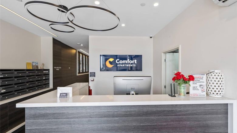 <b>Comfort Apartments Box Hill Lobby</b>. Images powered by <a href="https://iceportal.shijigroup.com/" title="IcePortal" target="_blank">IcePortal</a>.