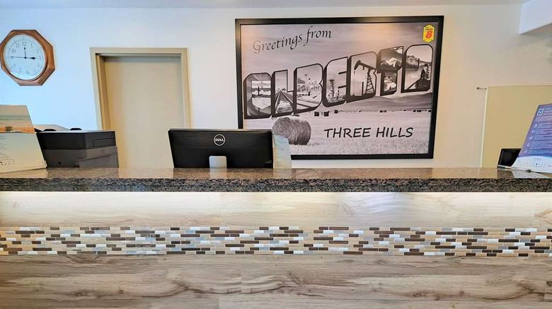 <b>Super 8 Three Hills Lobby</b>. Images powered by <a href="https://iceportal.shijigroup.com/" title="IcePortal" target="_blank">IcePortal</a>.