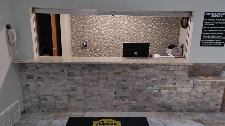 <b>Super 8 DeKalb Lobby</b>. Images powered by <a href="https://iceportal.shijigroup.com/" title="IcePortal" target="_blank">IcePortal</a>.