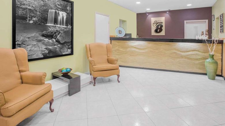 <b>Super 8 Clarksville Lobby</b>. Images powered by <a href="https://iceportal.shijigroup.com/" title="IcePortal" target="_blank">IcePortal</a>.