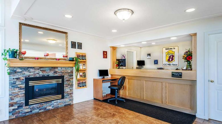 <b>Super 8 100 Mile House Lobby</b>. Images powered by <a href="https://iceportal.shijigroup.com/" title="IcePortal" target="_blank">IcePortal</a>.