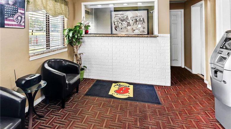 <b>Super 8 Columbia/Ft. Jackson Lobby</b>. Images powered by <a href="https://iceportal.shijigroup.com/" title="IcePortal" target="_blank">IcePortal</a>.