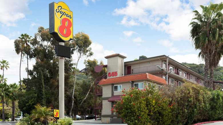 Super 8 San Diego Hotel Circle Exterior. Images powered by <a href="https://iceportal.shijigroup.com" target="_blank" rel="noopener">Ice Portal</a>.
