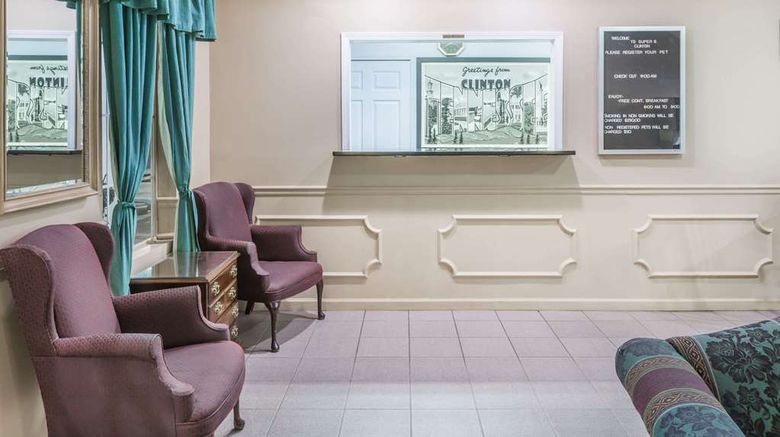 <b>Super 8 Clinton Lobby</b>. Images powered by <a href="https://iceportal.shijigroup.com/" title="IcePortal" target="_blank">IcePortal</a>.