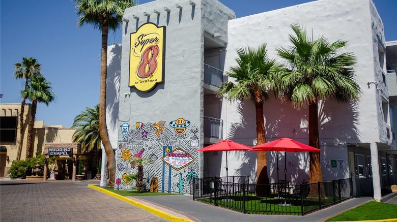 <b>Super 8 North Strip/Fremont Street Area Exterior</b>. Images powered by <a href="https://iceportal.shijigroup.com/" title="IcePortal" target="_blank">IcePortal</a>.