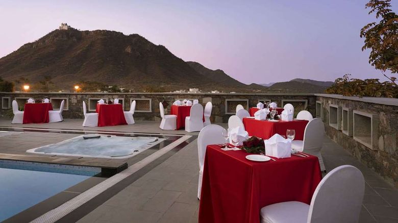 <b>Ramada by Wyndham Udaipur Resort & Spa Restaurant</b>. Images powered by <a href=https://www.travelagewest.com/Hotels/Udaipur-India/