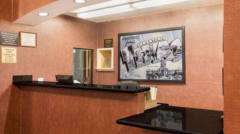 <b>Super 8 San Antonio at I-10 Lobby</b>. Images powered by <a href="https://iceportal.shijigroup.com/" title="IcePortal" target="_blank">IcePortal</a>.
