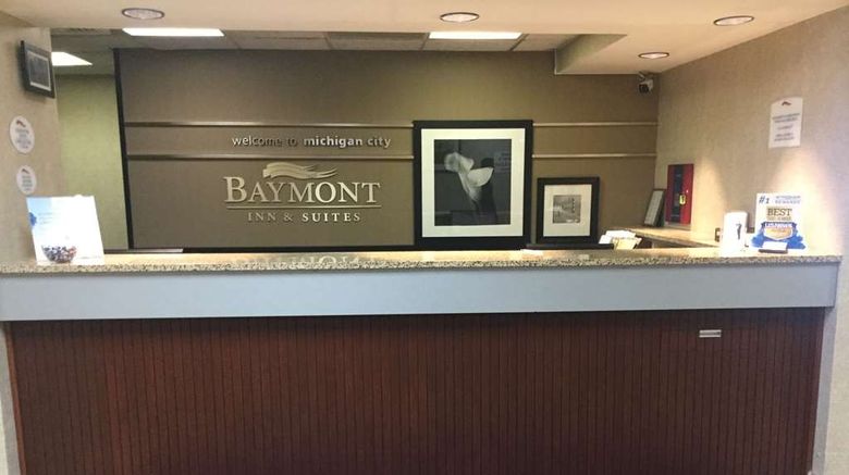 <b>Baymont Inn & Suites Michigan City Lobby</b>. Images powered by <a href="https://iceportal.shijigroup.com/" title="IcePortal" target="_blank">IcePortal</a>.
