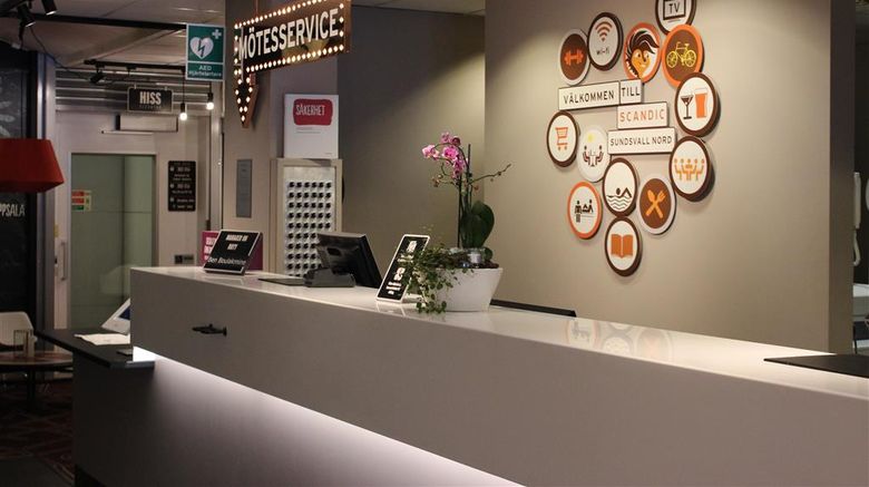 <b>Scandic Hotel Sundsvall North Lobby</b>. Images powered by <a href="https://iceportal.shijigroup.com/" title="IcePortal" target="_blank">IcePortal</a>.